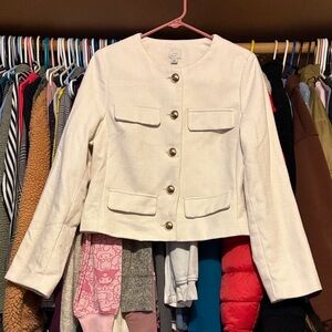 a new day Cream Women's Blazer with Gold Buttons